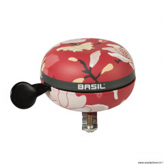 Sonnette timbre magnolia poppy rouge diamètre 80mm marque Basil