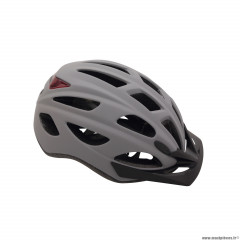 Casque vélo ville adulte taille 52-59 marque Polisport villego couleur gris mat system quick lock avec lumière intégrée