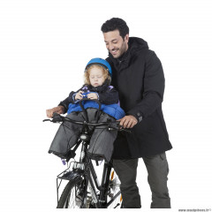 Poncho vélo pour-tablier thermique et deperlant opossum front gris pour siège enfant avant marque Tucano Urbano