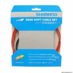Transmission dérailleur rouge-cable optislik (kit transmission 2cables-2 gaines) marque Shimano