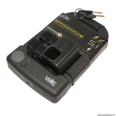 Antivol type U avec alarme sonore 125x200x35mm silicone noir clé (protège la peinture des chocs)