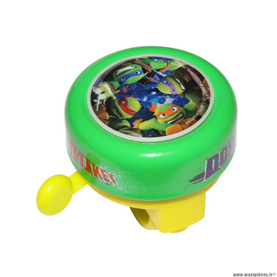 Sonnette vélo enfant timbre tortue ninja couleur vert 55mm