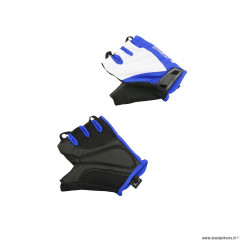 Gants vélo adulte court taille M marque Chiba sport couleur bleu-blanc