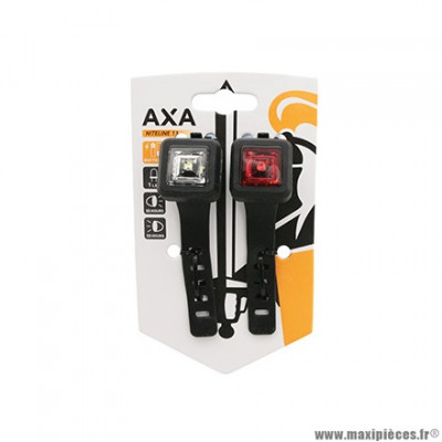 Eclairage vélo à pile kit sur cintre-tige de selle niteline leds noir (vu à 150m) marque Axa-Basta