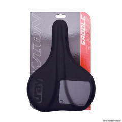 Selle vélo city tray confort couleur noir 260x195mm rail acier couleur noir (forme plate) marque Newton