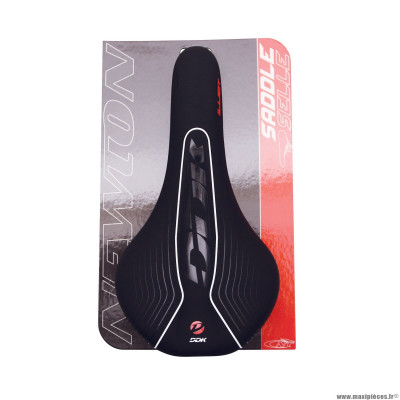 Selle vélo route-VTT illictt couleur noir liseret blanc 275x145mm rail acier couleur noir marque Newton