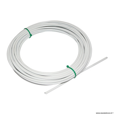 Gaine de frein blanc 5mm avec liner téflon marque Fibrax (rouleau de 15m)