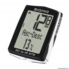 Compteur vélo bc 14.16 altimètre sans fil sts (17 fonctions) marque Sigma