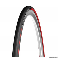 Pneu vélo route 700x25 marque Michelin lithion 2 - poids 250g couleur rouge