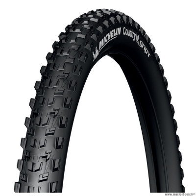 Pneu vélo VTT 27.5x2.10 marque Michelin country grip'r couleur noir (tubetype-tubeless)