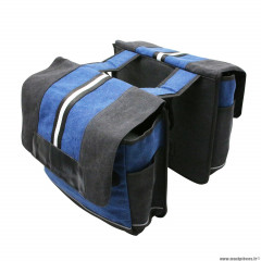 Sacoche arrière vélo marque Newton vib avec protège pluie 20 litres noir-bleu jeans (fixation sur porte bagage L35.5xl12xh30cm)