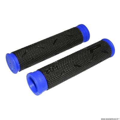 Paire de poignées vélo VTT 808 noir-bleu diamètre 22mm l120mm marque Progrip