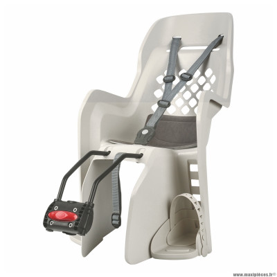 Porte bébé-siège enfant arrière à fixer sur cadre joy crème coussin gris (9 à 22kgs) marque Polisport