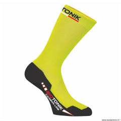 Paire de socquettes été taille 43-46 biotonik jaune fluo-noir avec renforts carbone