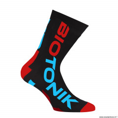 Paire de socquettes été taille 43-46 biotonik ultra-légère noir-rouge-bleu avec renforts carbone