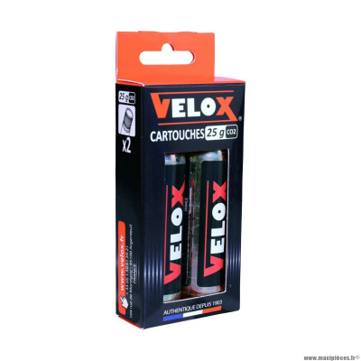 Cartouche co2 fileté velox 25g pour vélo (vendu par 2)