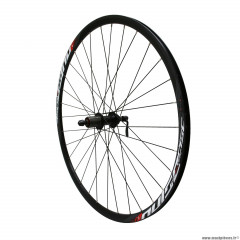 Roue vélo route 700 pulse arrière disc centerlock moyeu bille couleur noir 11-10 vitesses pour cassette shimano-sram axe 9-135mm (pour pneu 23-25-28) marque Vélox