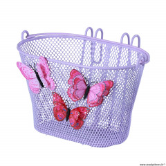 Panier vélo avant enfant jasmin violet acier pour 12 à 20 pouces fixation crochets (26x16x15 cm) marque Basil