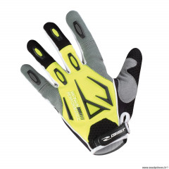 Gants vélo adulte long taille L marque gist shield VTT couleur jaune fluo-gris-noir
