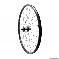 Roue vélo VTT 29 pouces klixx boost all mountain disc arrière couleur noir à roulements pour shimano-sram 11-10-9 vitesses (tubeless et tubetype) 6 trous axe traversant 12-148 - jante largeur extérieur 29mm intérieur 23mm marque Vélox