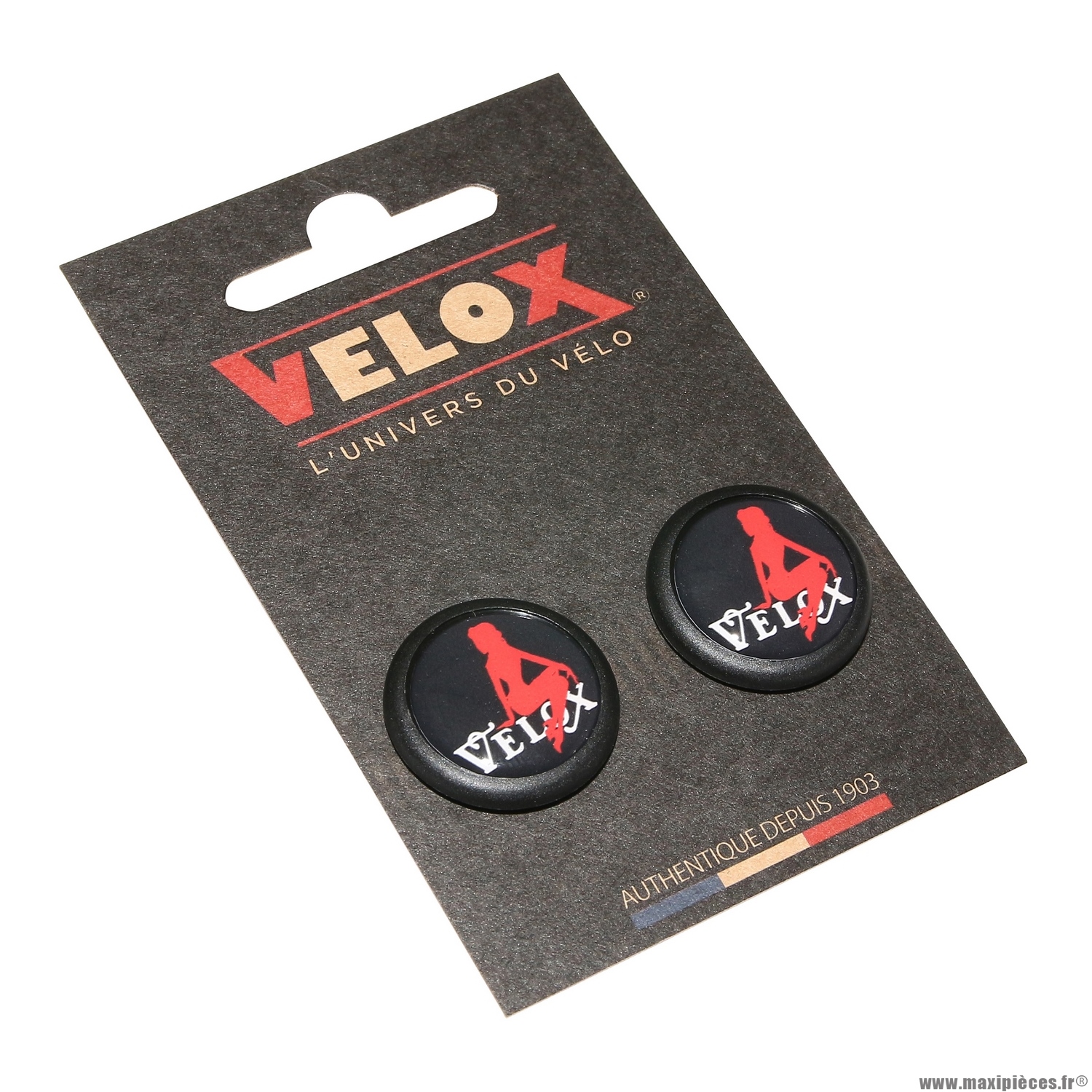 Bouchon de cintre route doming pin up marque Vélox (vendu par 2)