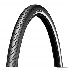 Pneu vélo city - VTC 700x32 marque Michelin protek renfort couleur noir (flanc reflex)