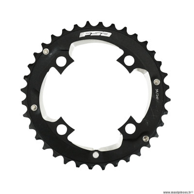 Plateau vélo VTT 4 branches double 36 dents diamètre 96 2x11 extérieur alu noir (pour 24 dents) marque FSA