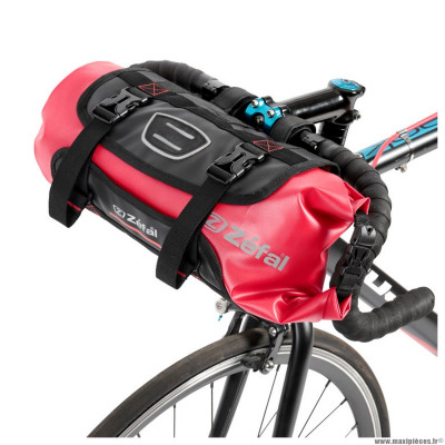 Sacoche de cintre-guidon vélo z-adventure f10 rouge fixation velcros (lg39cmxd18 - 10litres) marque Zéfal