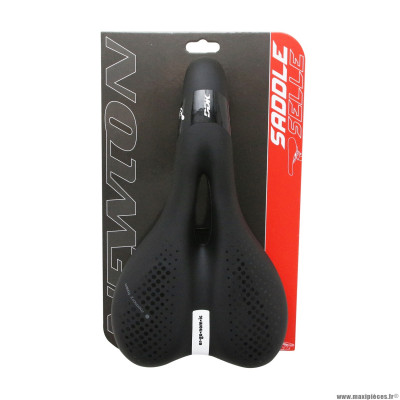 Selle vélo VTT-trekking ergonomic homme couleur noir à mémoire de forme avec trou central 260x155mm marque Newton