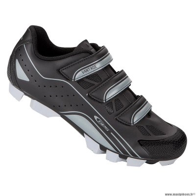 Paire de chaussures VTT taille 40 marque GES vantage couleur noir-gris fixation 3 velcros pour spd