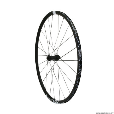 Roue vélo route 700 p1800-23 performance spline disc centerlock axe 12-100mm avant couleur noir à pneu 23-25mm (hauteur jante 23mm) marque DT Swiss