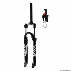 Fourche pour vélo VTT 29 pouces vaxa 28 couleur noir réglable-blocable au guidon deb. 100mm pivot lisse 295mm conique 1p 1-2 - 1p 1-8 - 28,6 extérieur pour disc marque Zoom