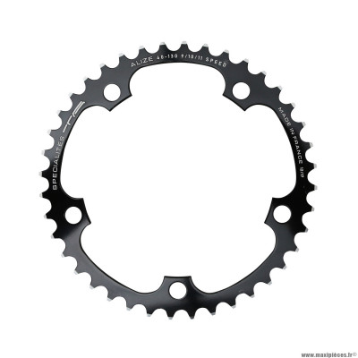 Plateau vélo route 5 branches 40 dents diamètre 130 intérieur noir alu 7075 alize type shimano 9-10-11 vitesses marque Spécialités TA