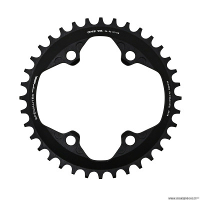 Plateau vélo VTT 4 branches mono 36 dents diamètre 96 one noir mat alu pour shimano slx7000- xt8000- xtr9000 10-11-12 vitesses marque Spécialités TA