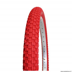 Pneu vélo BMX 20x1.95 marque Kenda crampons couleur rouge