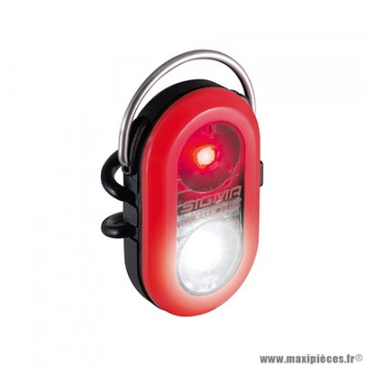 Eclairage vélo à pile avant - arrière microduo couleur rouge à led rouge-blanc marque Sigma