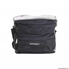 Sac vélo mali 8 litres noir fixation cintre par sangles velcros ajustables marque Basil