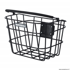 Panier vélo avant alu bremen noir mat avec poignée softgrip (sans fixation baseasy pour Klickfix) marque Basil