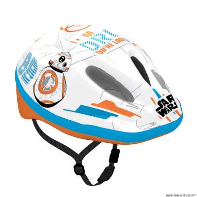 Casque vélo pour enfant taille 54-58 marque Disney v2 starwars blanc-bleu-orange avec molette réglage