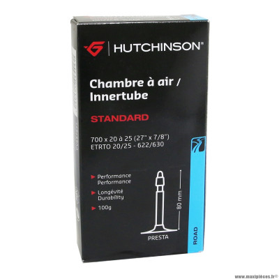 Chambre à air 700x20-25 valve presta 80mm 100g marque Hutchinson