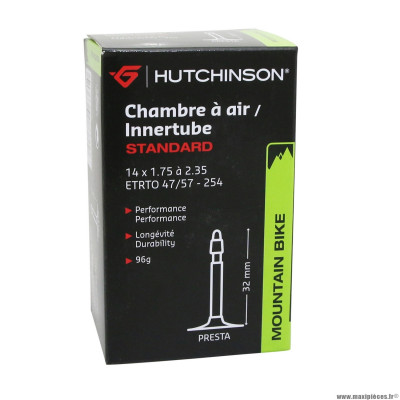 Chambre à air 14x1.75 valve presta 32mm 80g marque Hutchinson