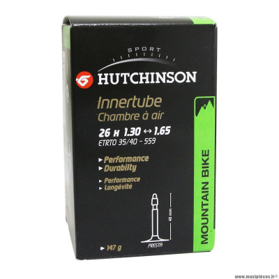 Chambre à air 26x1.30-1.65 valve presta 48mm 150g marque Hutchinson