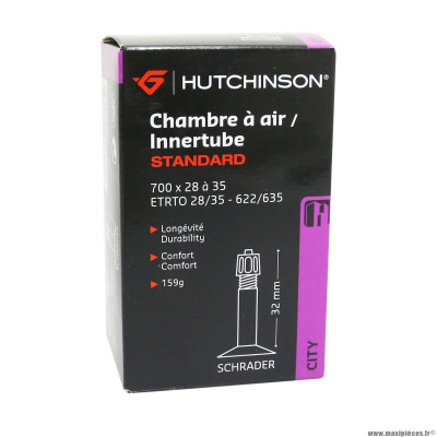 Chambre à air 700x28-35 valve standard 32mm 159g marque Hutchinson