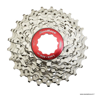 Cassette 11 vitesses 11-25 rx1 pour shimano route (niveau 105) metallic silver (11-12-13-14-15-16-17-19-21-23-25) marque Sunrace