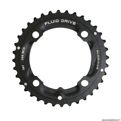 Plateau vélo VTT 4 branches triple 36 dents diamètre 104 noir milieu-extérieur sunrace marque Stronglight