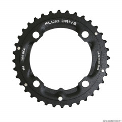 Plateau vélo VTT 4 branches triple 36 dents diamètre 104 noir milieu-extérieur sunrace marque Stronglight