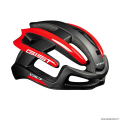 Casque vélo adulte taille 52-56 marque Gist route volo couleur noir mat-rouge brillant full in-mold réglage molette 210g