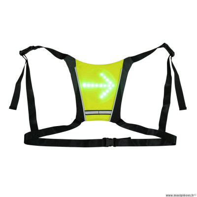 Veste-gilet-baudrier avec signalisation intégrée 48 leds avec indicateur direction et télécommande cintre sans fil (h20xl20cm)