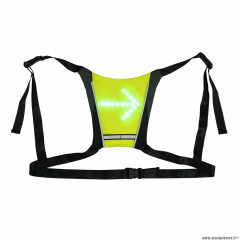 Veste-gilet-baudrier avec signalisation intégrée 48 leds avec indicateur direction et télécommande cintre sans fil (h20xl20cm)