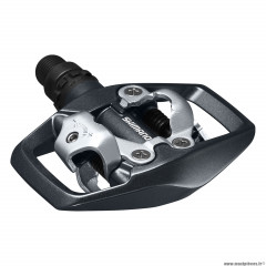 Paire de pédales vélo VTT automatique pd-ed500 double enclenchement avec plateforme couleur noire avec cales marque Shimano